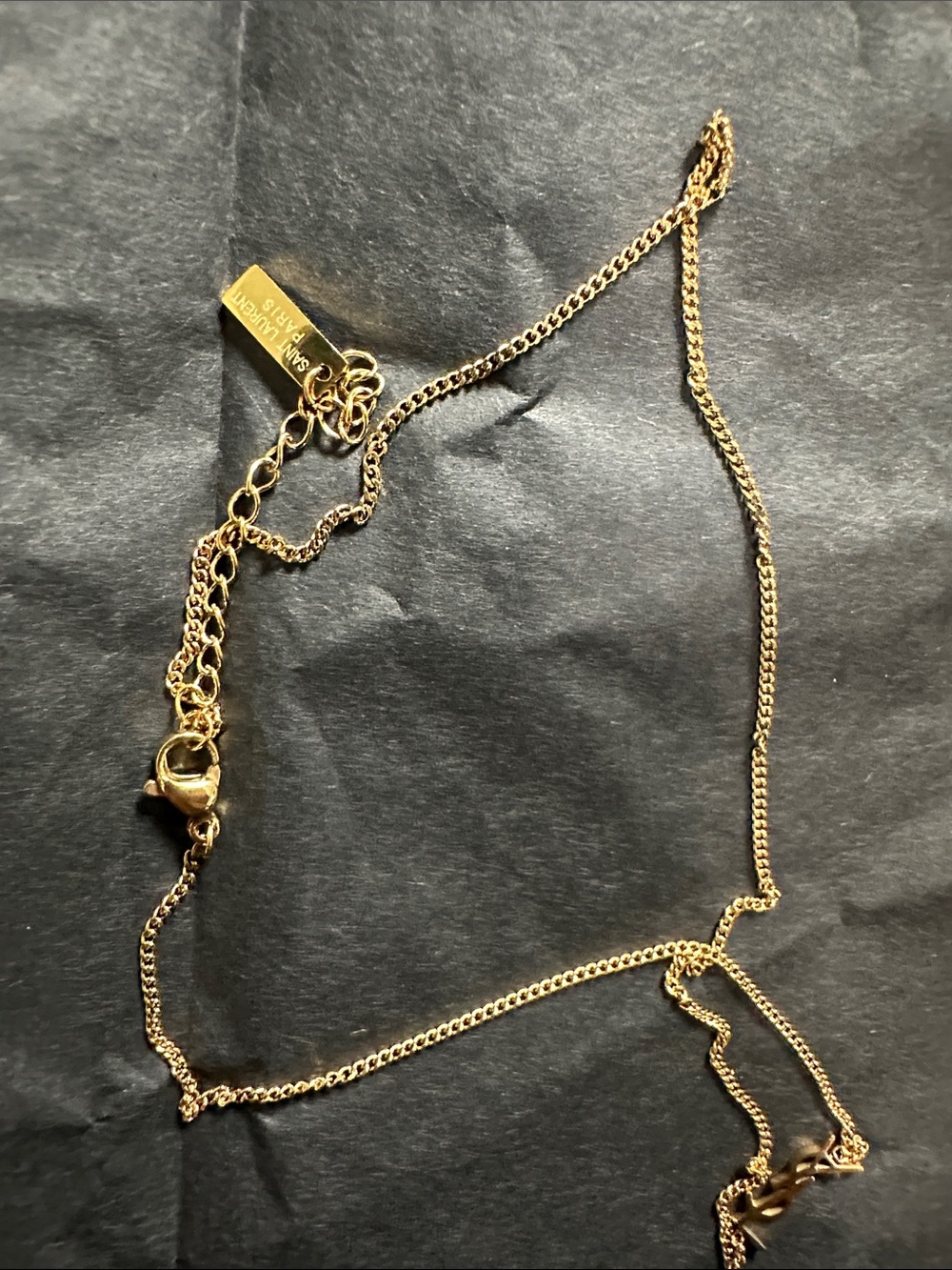 Gold Script Logo Pendant Necklace - Elegant Feminine Accent - Picture 2 of 3